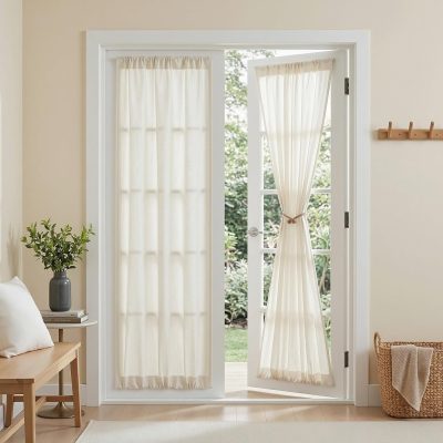 Linen Semi Sheer Door Curtain