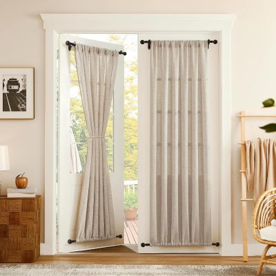 Linen Door Curtain, Natural
