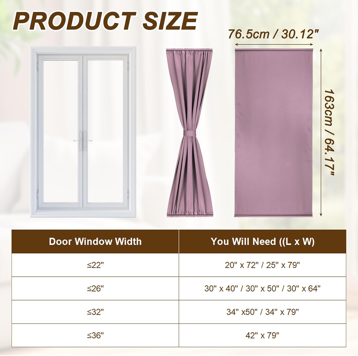 Rose Blackout French Door Curtain - Image 2