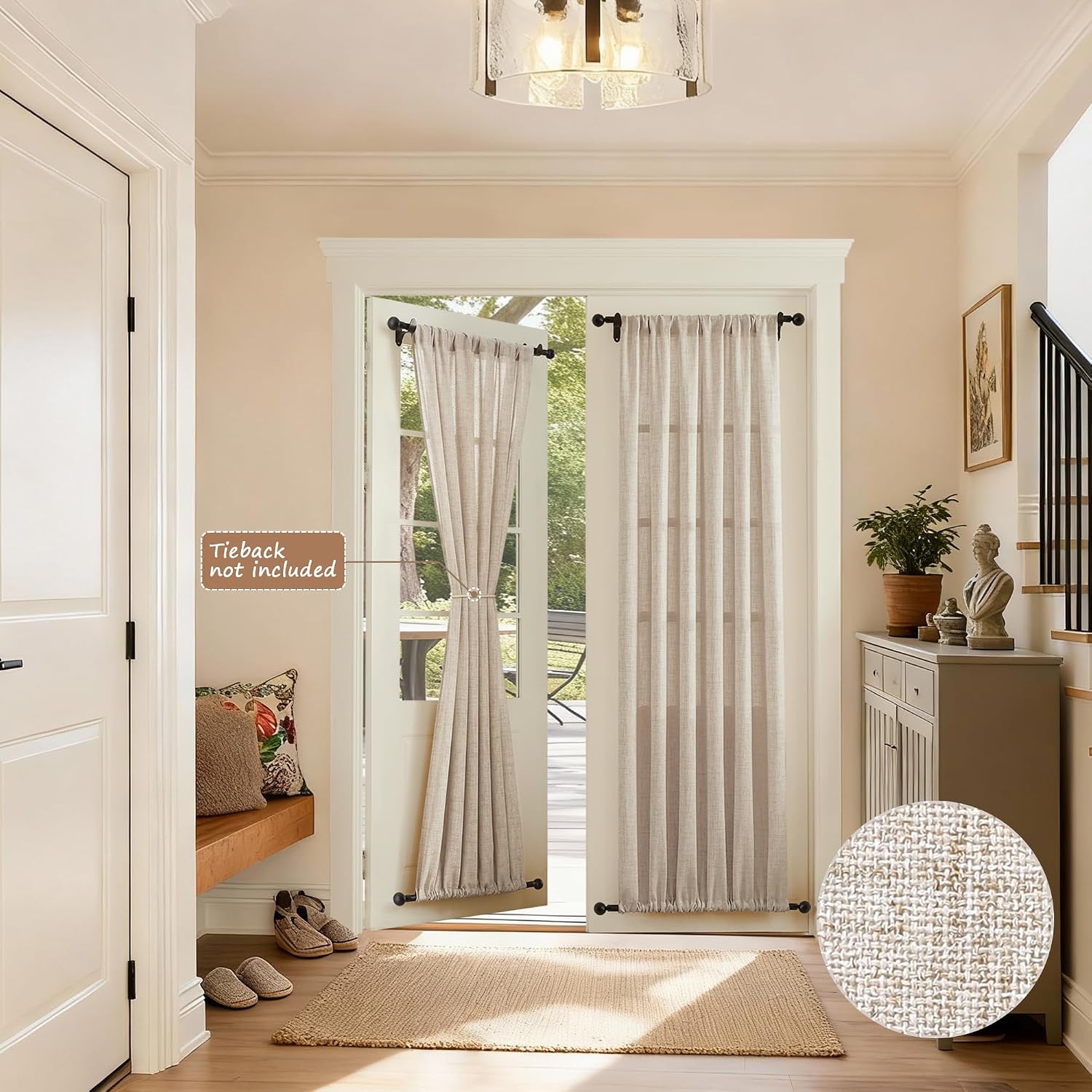 Linen Door Curtain, Natural - Image 2