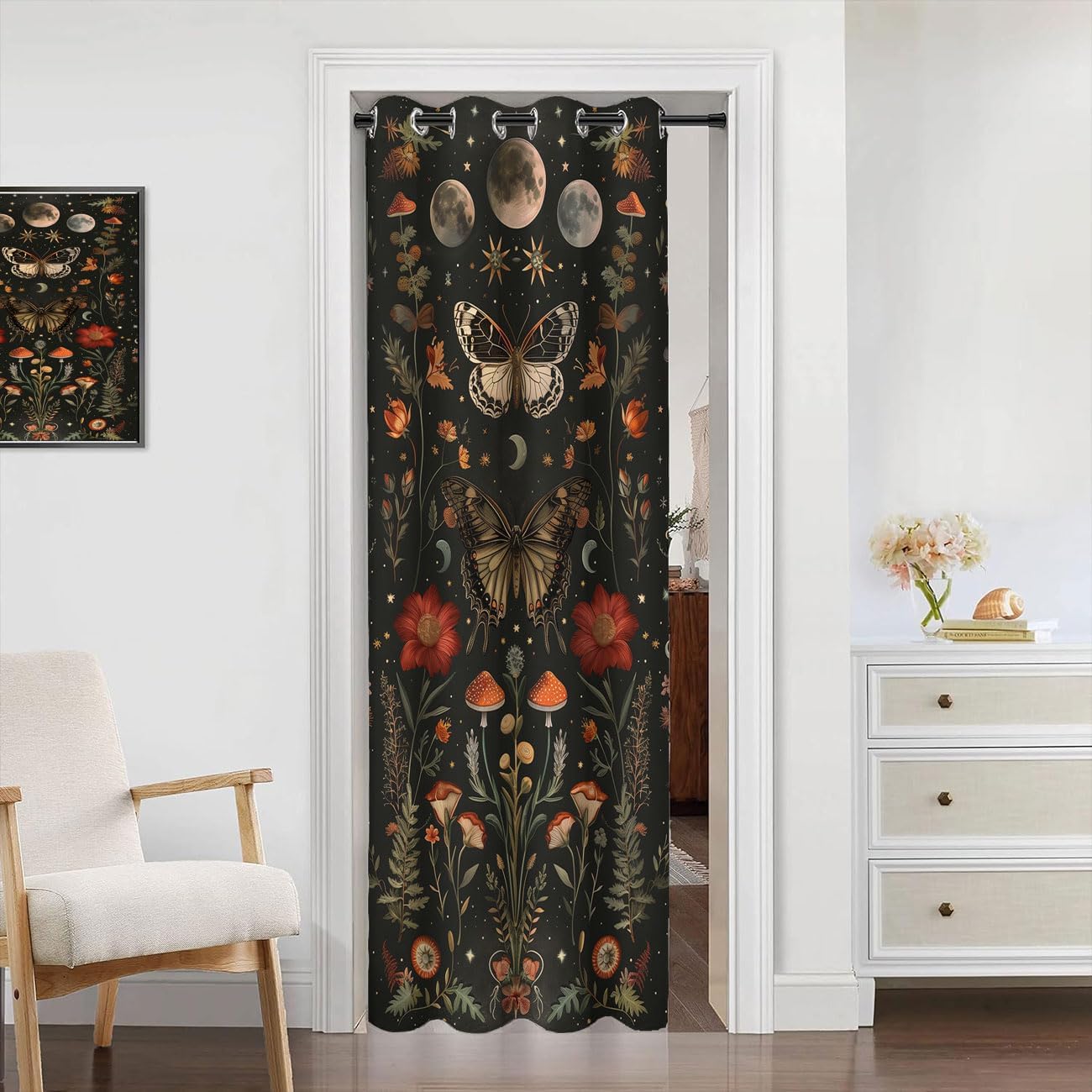 Boho Moth Butterfly Door Curtain - Image 2