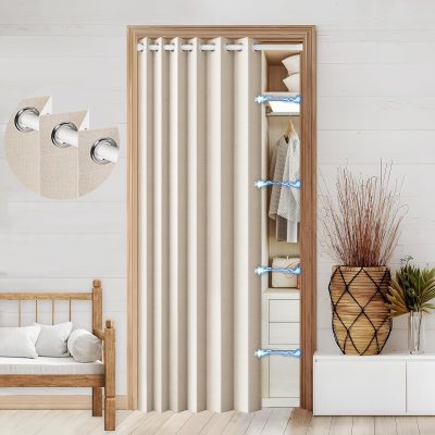 Faux Linen Doorway Curtain