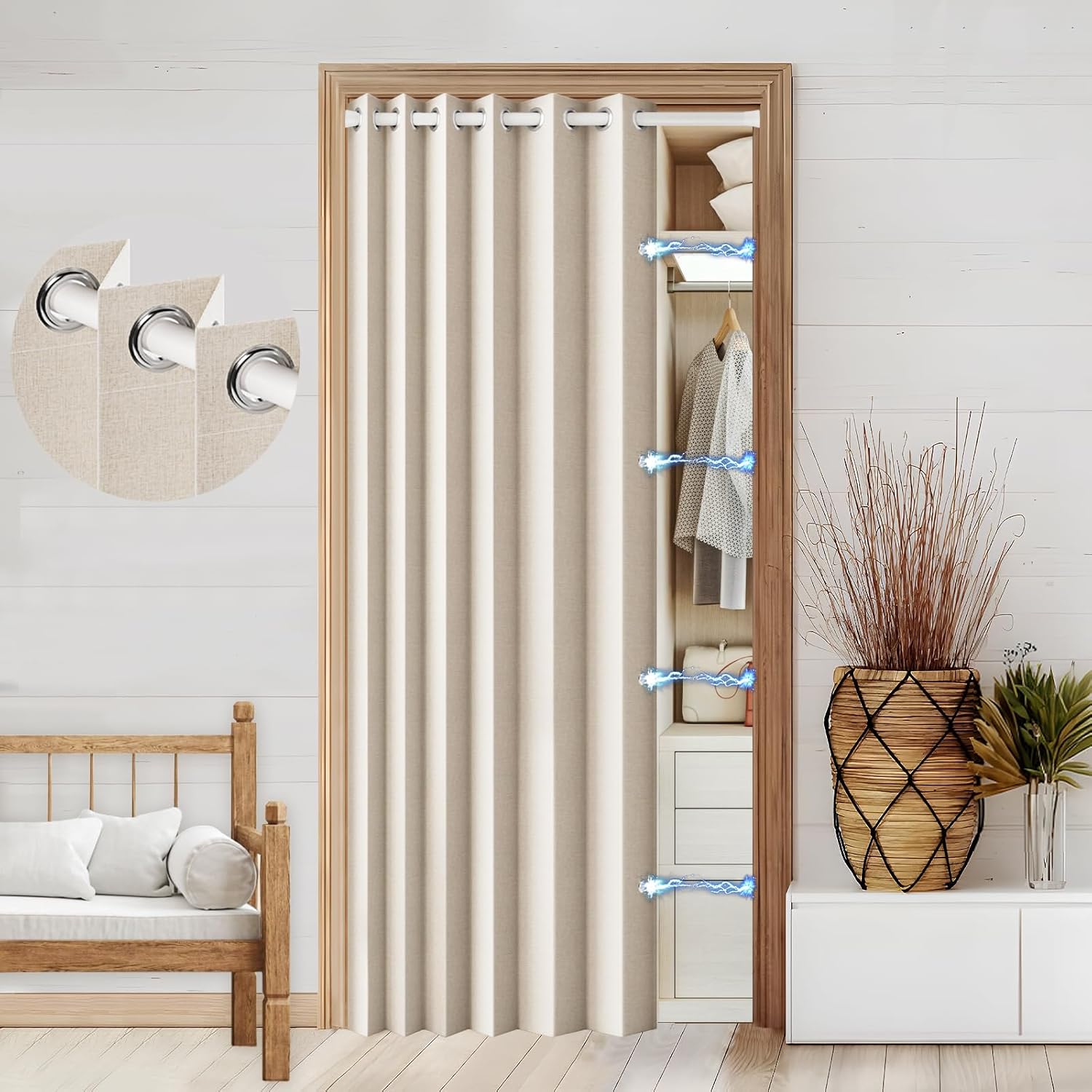 Faux Linen Doorway Curtain