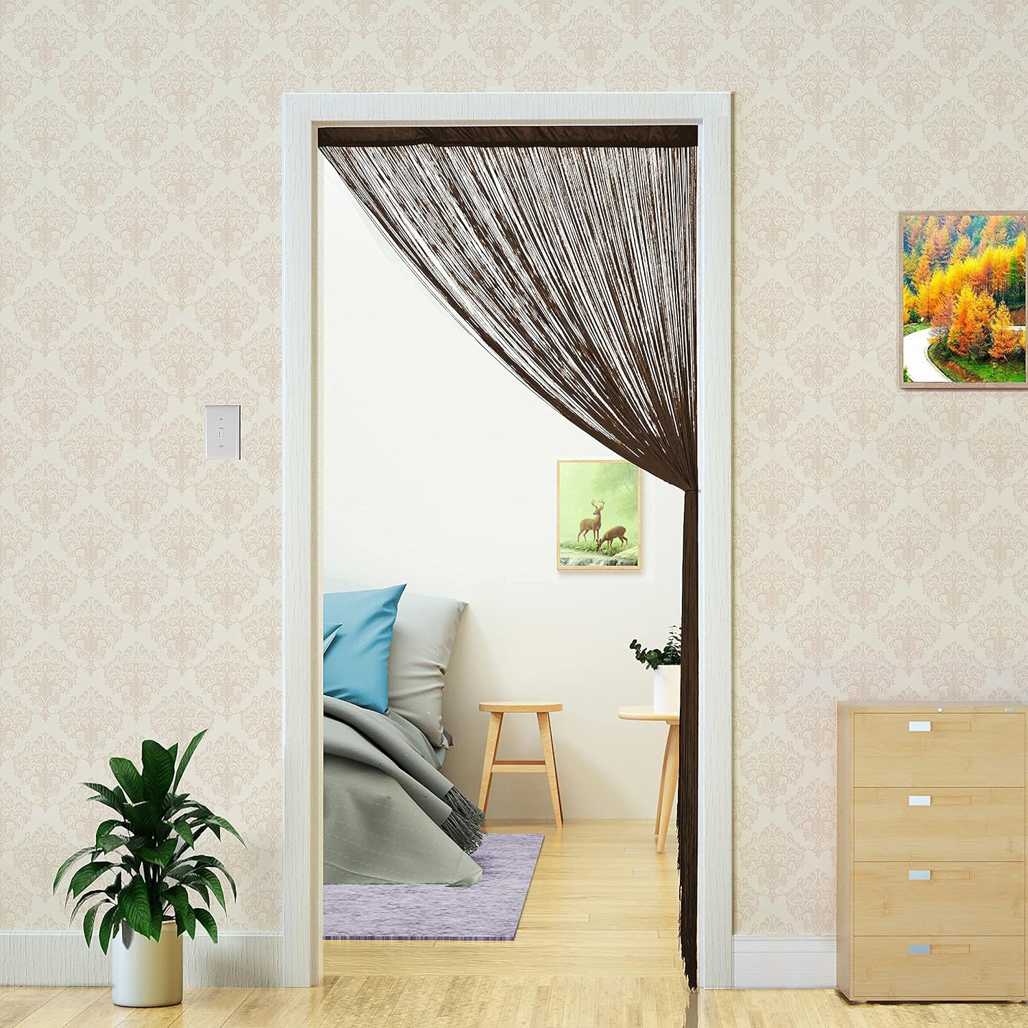 Boho String Fringe Door Curtain - Image 6