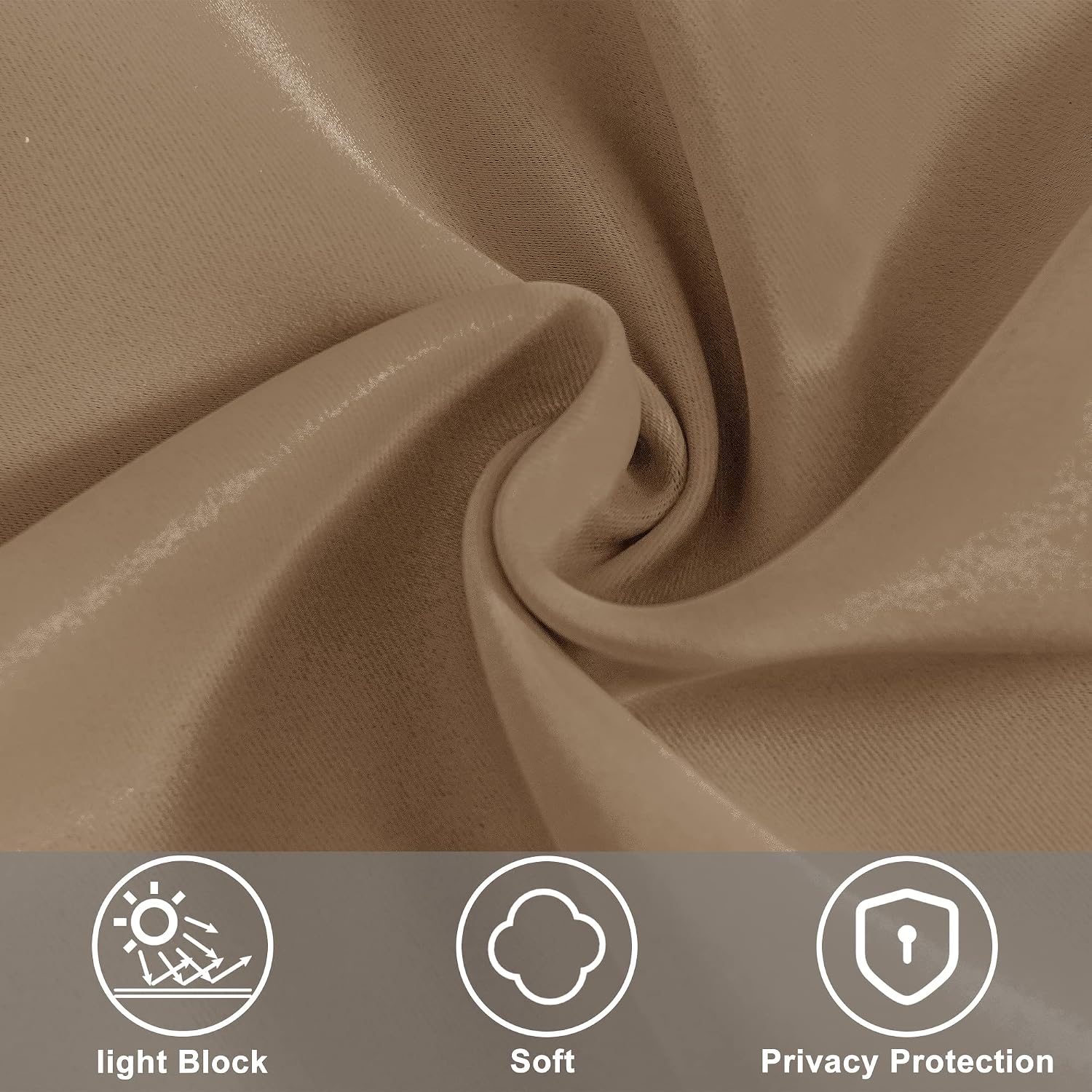 Thermal Blackout Door Curtain, Khaki - Image 5