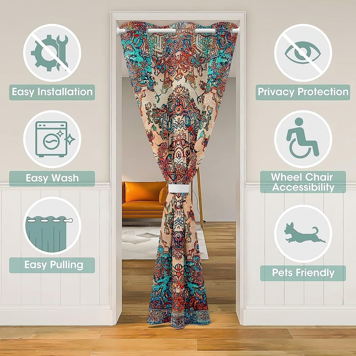 Boho Mandala Door Curtain - Image 3