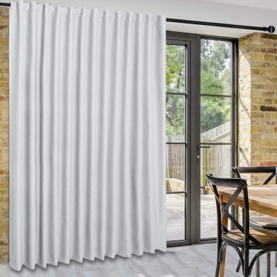 Greyish White Blackout  Door Curtain Panel